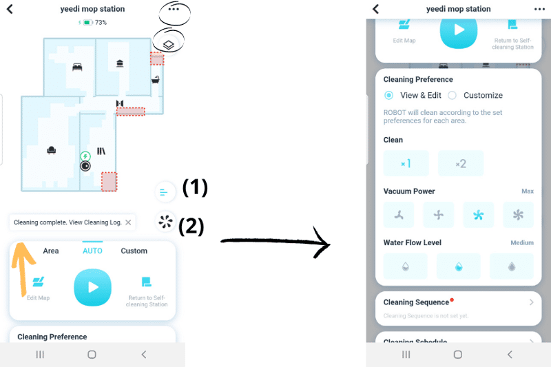 Отображается стартовая картинка  приложения Yeedi Арр